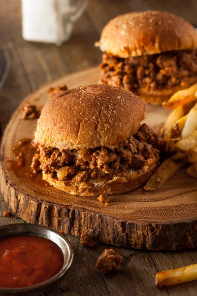 Hemgjord Bbq Sloppy Joe smörgåsar — Stockfoto