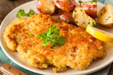 Homemade Breaded German Weiner Schnitzel clipart