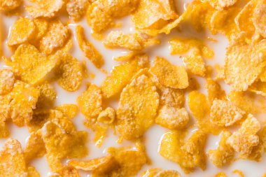 Healthy Frosted Corn Flake Breakfast Cereal with Whole Milk