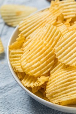 Homemade Ruffled Crinkle Cut Potato Chips with Sea Salt