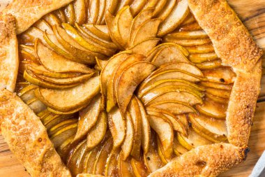 Homemade French Pear Galette Dessert with Cinnamon and Sugar