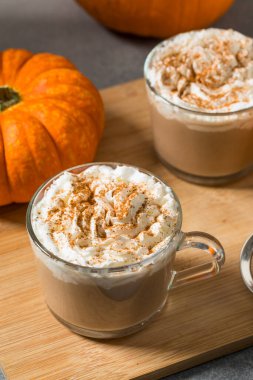 Sweet Homemade Warm Pumpkin Spice Latte with Whipped Cream