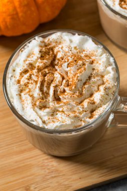 Sweet Homemade Warm Pumpkin Spice Latte with Whipped Cream