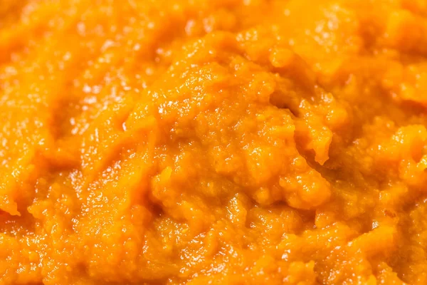 Raw Organic Cooked Pumpkin Puree in a Bowl