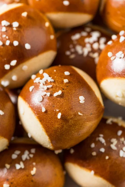 Salty Homemade Soft Pretzel Bites with Mustard and Cheese