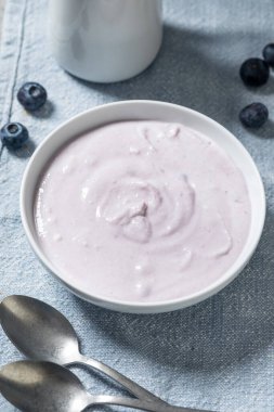 Kâsede Kahvaltı İçin Sağlıklı Ev Yapımı Yabanmersinli Yoğurt