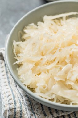 Organic Raw White German Sauerkraut to Eat in a Bowl