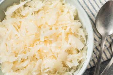 Organic Raw White German Sauerkraut to Eat in a Bowl