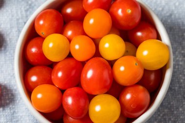 Çiğ Organik Çok Renkli Kiraz Domatesleri