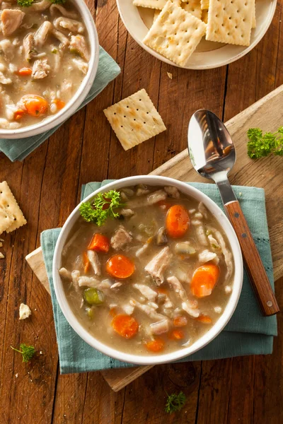 Sopa casera de fideos de pollo — Foto de Stock