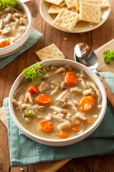 Soupe de nouilles au poulet maison — Photo