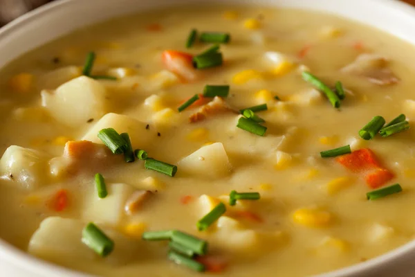 Hot fatto in casa zuppa di mais — Foto Stock
