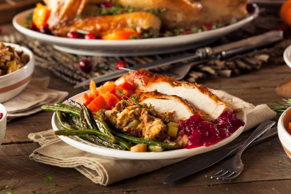 Makan malam Thanksgiving buatan sendiri — Stok Foto