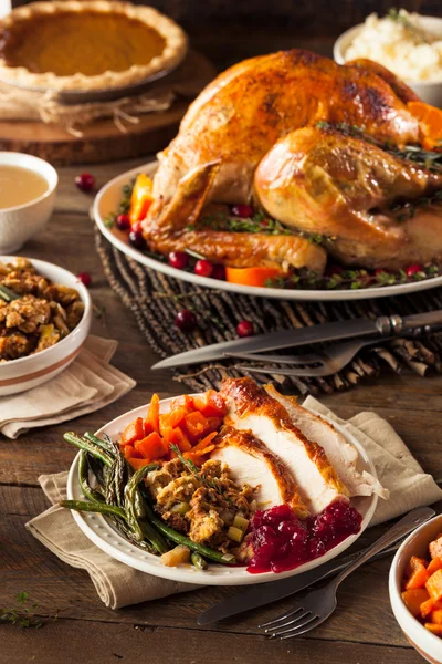 完全自家製の感謝祭のディナー — ストック写真