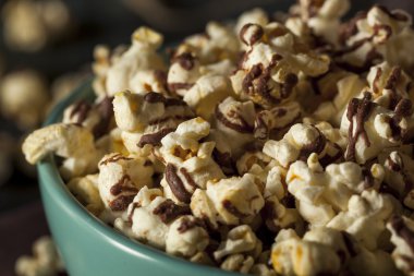 Homemade Chocolate Drizzled Caramel Popcorn clipart
