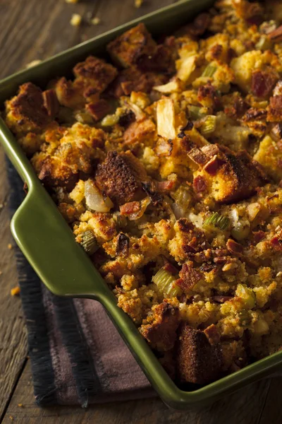 Traditional Homemade Cornbread Stuffing — Stock Photo, Image