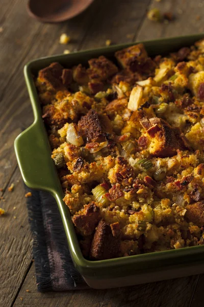 Traditional Homemade Cornbread Stuffing — Stock Photo, Image