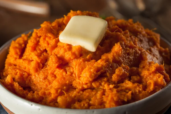 Organic Homemade Mashed Sweet Potatoes — Stock Photo, Image