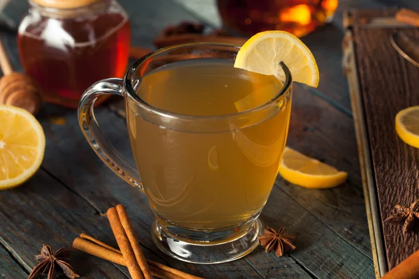 Warm Hot Toddy with Lemon — Stock Photo, Image