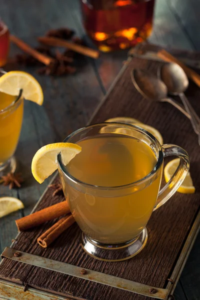 Warm Hot Toddy with Lemon — Stock Photo, Image