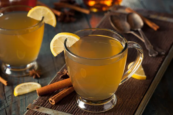 Warm Hot Toddy with Lemon — Stock Photo, Image
