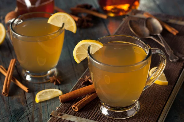 Warm Hot Toddy with Lemon — Stock Photo, Image