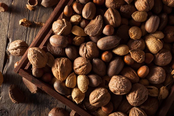 Assorted Mixed Organic Nuts — Stock Photo, Image