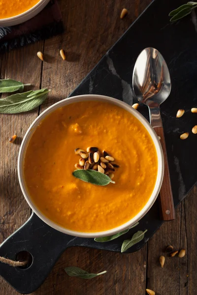 Sopa de gengibre de cenoura caseira — Fotografia de Stock