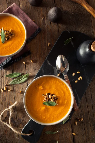 Sopa de gengibre de cenoura caseira — Fotografia de Stock