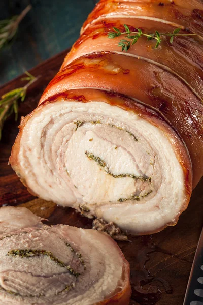 Domácí pečené válcované Porchetta — Stock fotografie