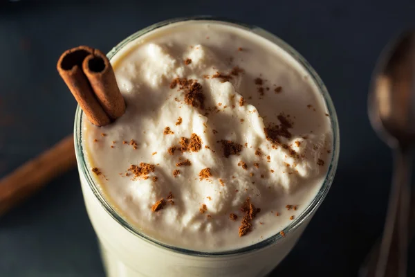 Homemade Eggnog Ice Cream Milkshake — Stock Photo, Image