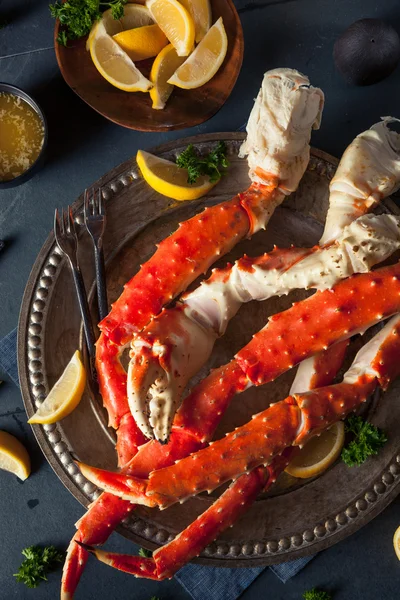 Főtt szerves alaszkai King Crab láb — Stock Fotó