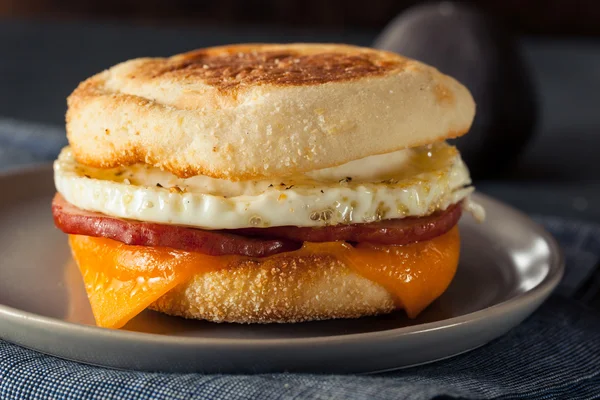 Sanduíche de ovo de pequeno-almoço caseiro — Fotografia de Stock