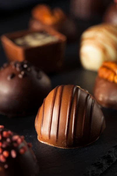 Homemade Dark Chocolate Truffles — Stock Photo, Image