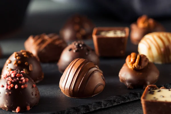 Homemade Dark Chocolate Truffles — Stock Photo, Image