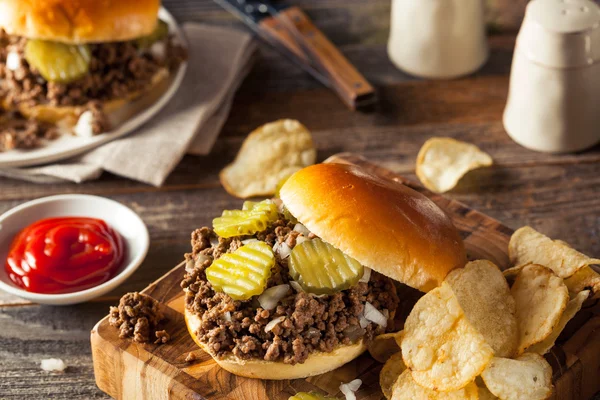 Homemade Loose Meat Tavern Sandwich — Stock Photo, Image