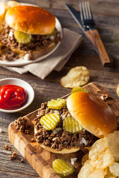 Homemade Loose Meat Tavern Sandwich — Stock Photo, Image