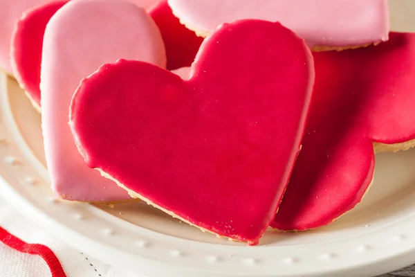 Heart Shaped Valentine's Day Sugar Cookies — Stock Photo, Image