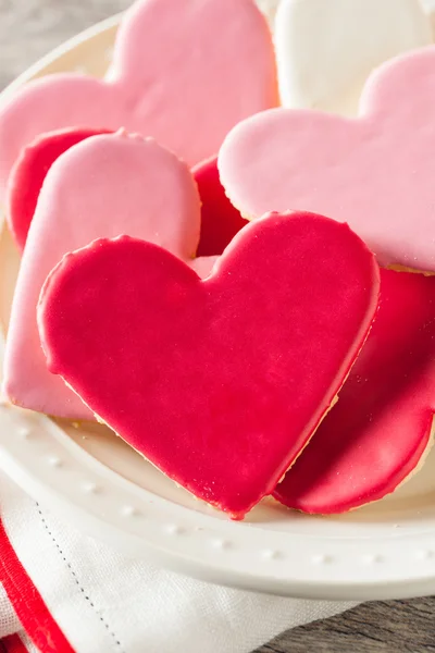 Corazón en forma de galletas de azúcar del día de San Valentín —  Fotos de Stock