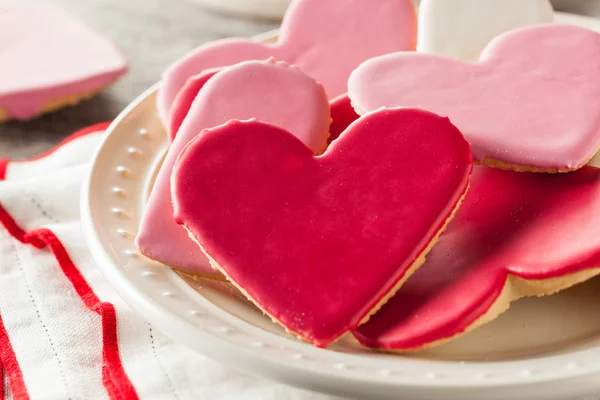 Heart Shaped Valentine's Day Sugar Cookies — Stock Photo, Image