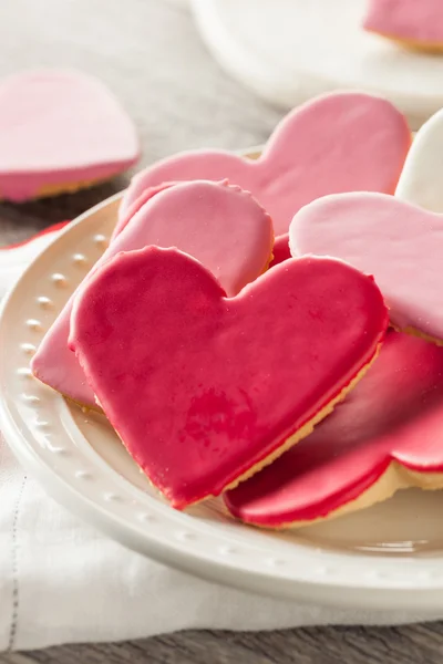 Heart Shaped Valentine's Day Sugar Cookies — Stock Photo, Image