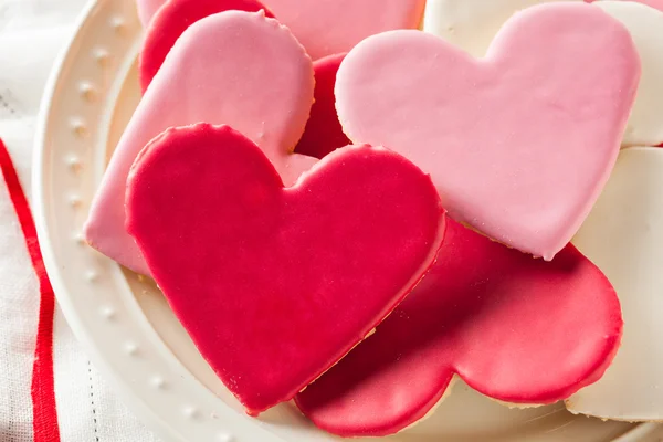 Heart Shaped Valentine's Day Sugar Cookies — Stock Photo, Image