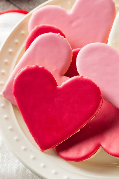 Heart Shaped Valentine's Day Sugar Cookies — Stock Photo, Image