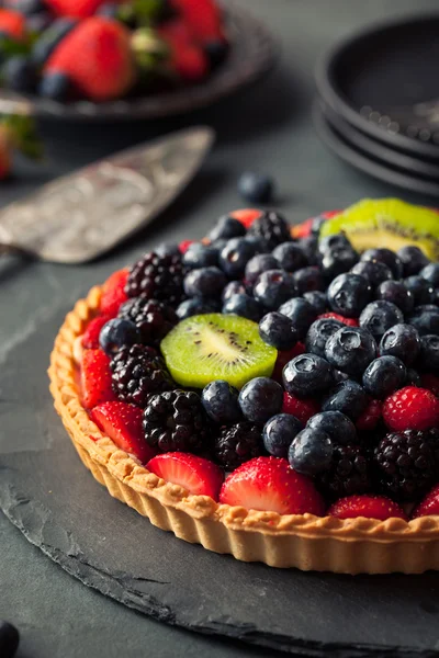 Homemade Key Lime Fruit Tart — Stock Photo, Image