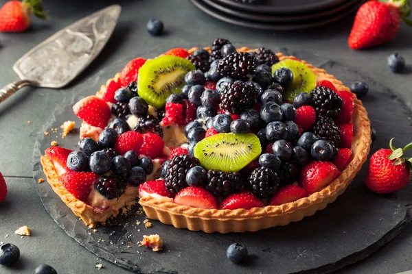 Homemade Key Lime Fruit Tart — Stock Photo, Image