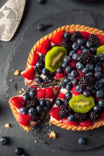 Homemade Key Lime Fruit Tart — Stock Photo, Image