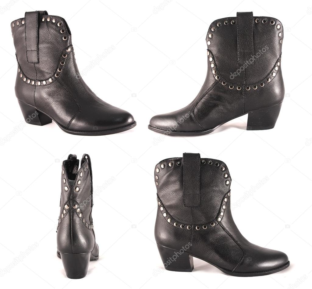 black boots with buttons