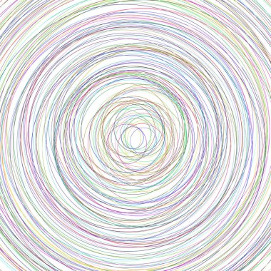 Beyaz arkaplanda çeşitli renk çemberlerinin soyut çizimi