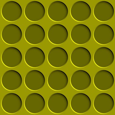 Sarı renklerde daire delikleri olan soyut, pürüzsüz desen