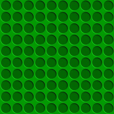 Yeşil renklerde daire delikleri olan soyut ve pürüzsüz desen